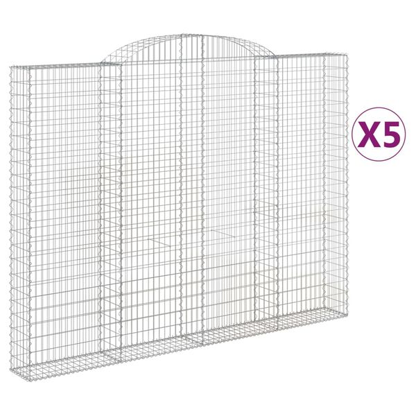 vidaXL Obokane gabion ko&scaron;are 5 kosa 300x30x220/240 cm pocinkano železo