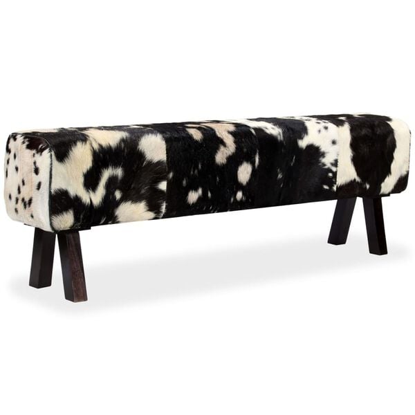 vidaXL Klop iz pravega kozjega usnja 160x28x50 cm