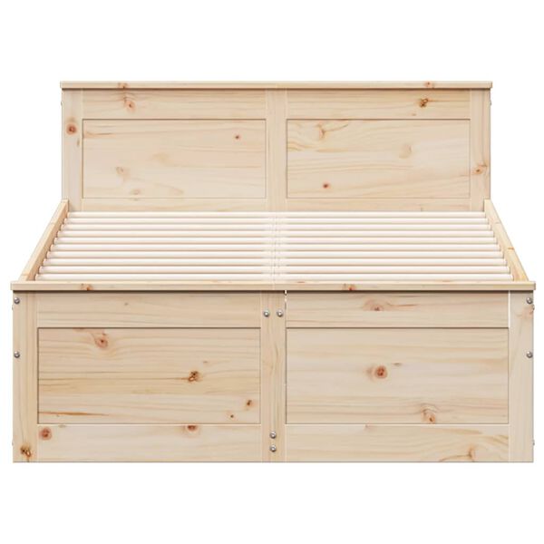 vidaXL Posteljni okvir brez vzmetnice z vzglavjem 120x200 cm borovina