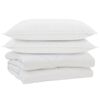 vidaXL Odeja z blazino 3 pcs Bela Mikrofibra