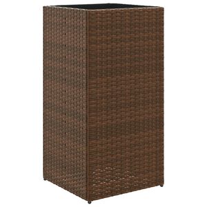 vidaXL Vrtno cvetlično korito rjavo 40x40x80 cm poli ratan