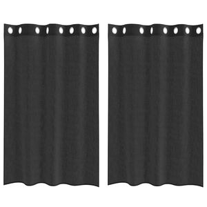 vidaXL Voile zavese z vponkami 2 kosa črna 140x175 cm