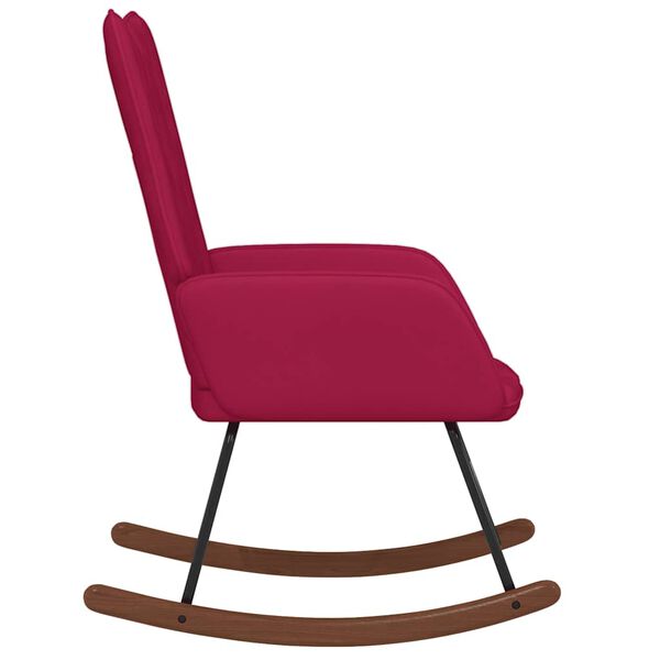 vidaXL Gugalni stol vinsko rdeč žamet