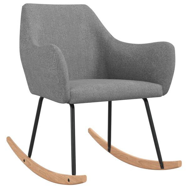 vidaXL Gugalni stol svetlo sivo blago