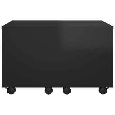 vidaXL Klubska mizica visok sijaj črna 60x60x38 cm iverna plošča
