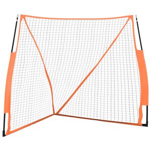 vidaXL Prenosna baseball mreža oranžna in črna 183x182x183 cm