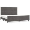 vidaXL Posteljni okvir brez vzmetnice temno siv 160x200 cm žamet
