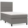 vidaXL Box spring postelja z vzmetnico temno siva 90x190 cm blago
