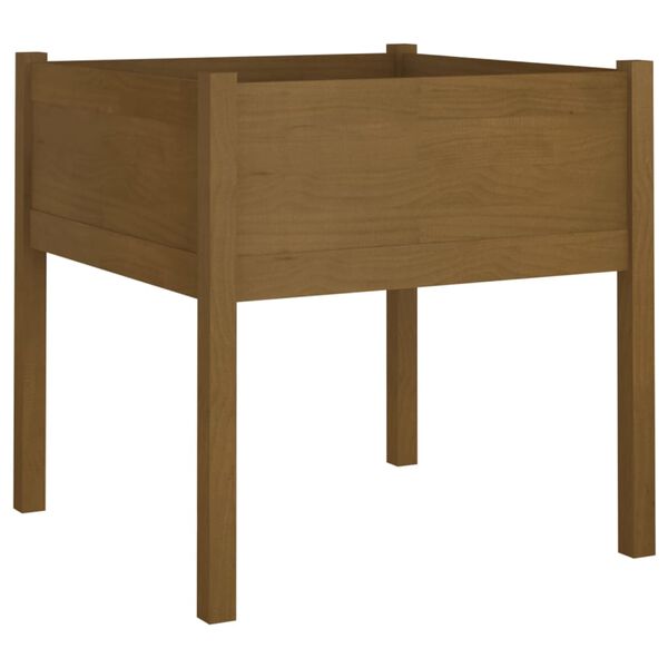 vidaXL Vrtno cvetlično korito 2 kosa medeno rjavo 70x70x70 cm borovina