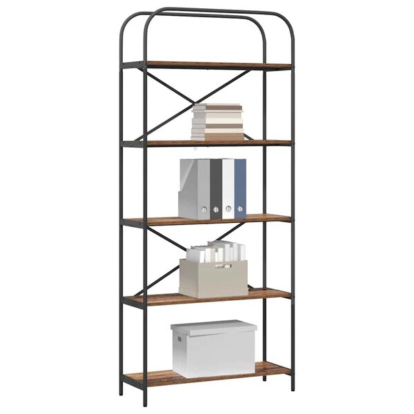 vidaXL Knjižna polica Star les 80 x 30 x 183 cm Konstruiran les