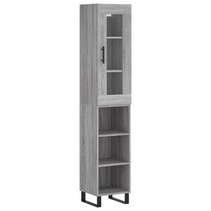 vidaXL Visoka omara siva sonoma 34,5x34x180 cm inženirski les