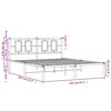 vidaXL Kovinski posteljni okvir z vzglavjem bel 150x200 cm