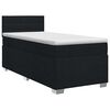 vidaXL Postelja boxspring z vzmetnico Črna 90 x 190 cm Blago