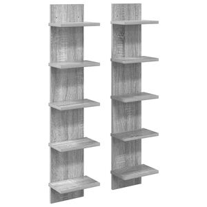 vidaXL Stenska polica 2 pcs Siva Sonoma 22 x 15 x 100 cm
