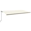 vidaXL Avtomatska tenda LED + senzor 600x350 cm krem