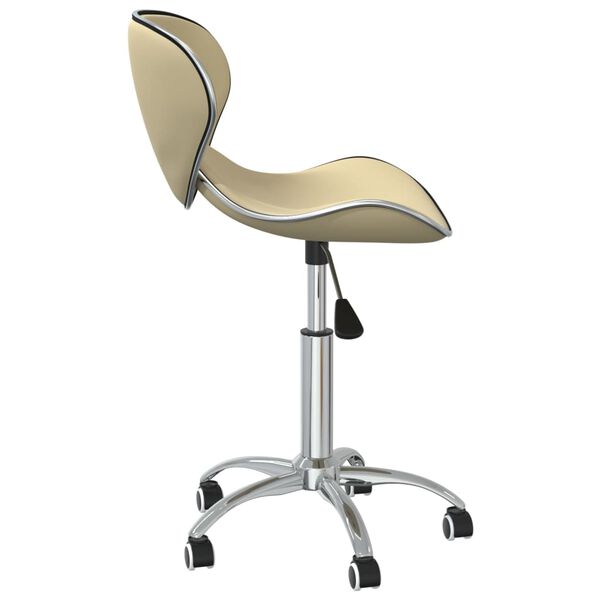 vidaXL Vrtljivi jedilni stoli 4 kosi krem umetno usnje