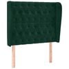vidaXL Vzglavje z u&scaron;esi temno zeleno 93x23x118/128 cm žamet