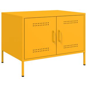 vidaXL Klubska mizica gorčično rumena 68x50x50,5 cm jeklo