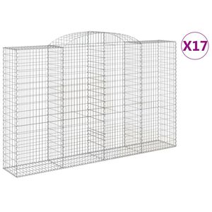 vidaXL Obokane gabion ko&scaron;are 17 kosi 300x50x180/180cm pocinkano železo