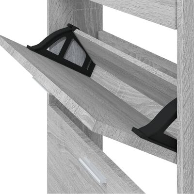 vidaXL Omarica za čevlje siva sonoma 59x17x108 cm inženirski les