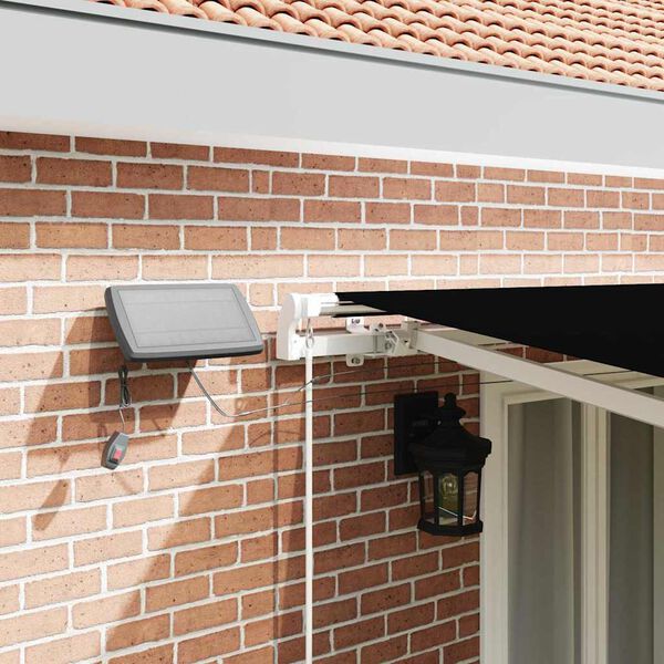 vidaXL Retraktilna tenda Črna 500 &times; 350 cm Tkanina in jeklo