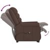 vidaXL Masažni stol s funkcijo vstajanja rjavo umetno usnje