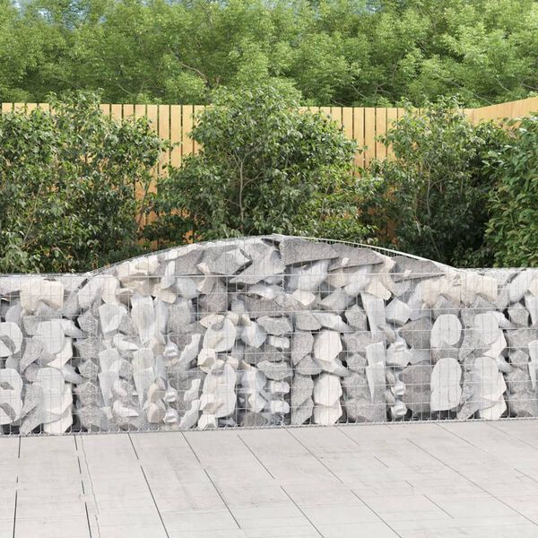 vidaXL Obokane gabion košare 2 kosa 400x30x100/120 cm pocinkano železo