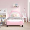 vidaXL Otroški posteljni okvir z vznožjem Roza 80 x 160 cm PU
