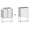 vidaXL Highboard Pink 68x39x107 cm Steel