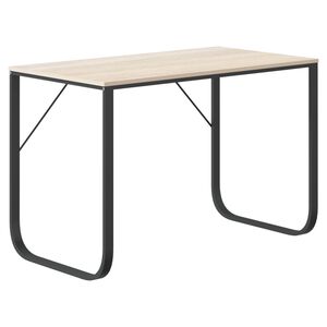 vidaXL Računalni&scaron;ka miza črna in hrast 110x60x73 cm iverna plo&scaron;ča