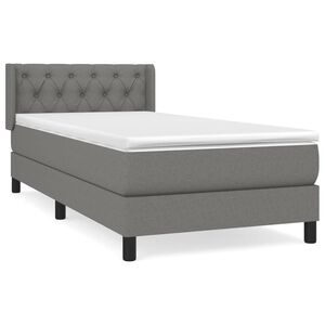 vidaXL Box spring postelja z vzmetnico temno siva 80x200 cm blago