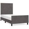 vidaXL Posteljni okvir brez vzmetnice temno siv 90x200 cm žamet