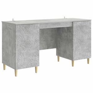 vidaXL Miza Betonsko siva 142,5 x 50 x 75 cm Inženirski les