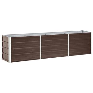 vidaXL Visoka greda pocinkano jeklo 240x40x45 cm rjava
