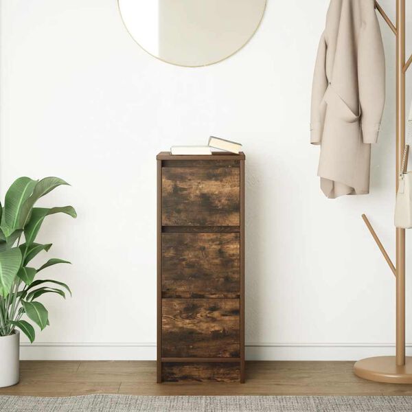 vidaXL Komoda dimljeni hrast 29,5x34x76 cm inženirski les