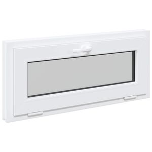 vidaXL Okno za klet RISOR 90 x 40 cm PVC in steklo Bela