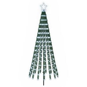vidaXL LED božično drevesce EKENAS 180 cm 255 LED Hladno bela Jeklo