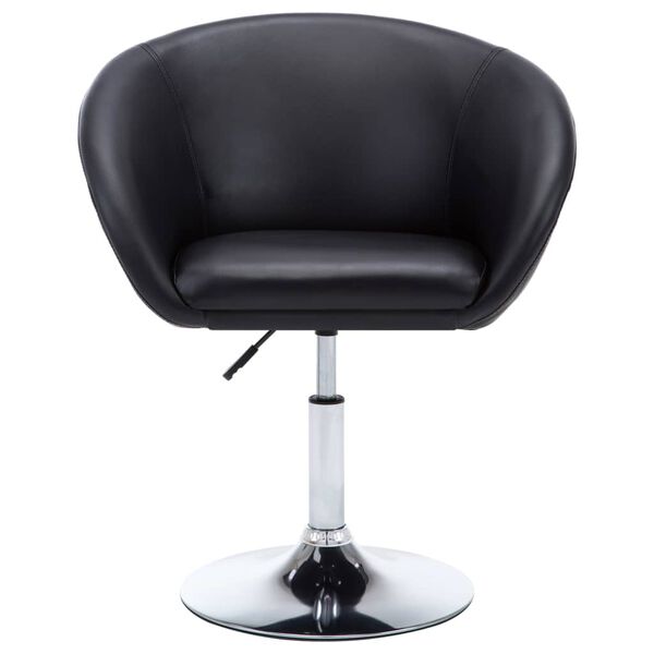 vidaXL Vrtljivi jedilni stoli 2 kosa črno umetno usnje