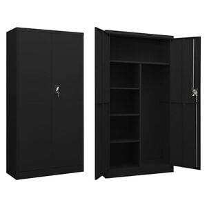 vidaXL Omara s ključavnico črna 90x40x180 cm jeklo