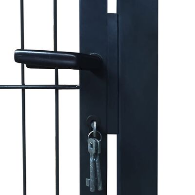 vidaXL 2D ograjna vrata (enojna) antracitno siva 106x170 cm