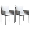 vidaXL Vrtni stoli z blazinami 2 kosa rjavi 54x61x83 cm poli ratan