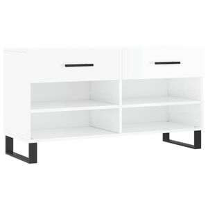 vidaXL Regal za čevlje visok sijaj bel 102x35x55 cm inženirski les