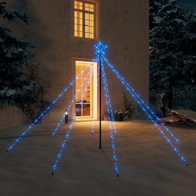 vidaXL Novoletna jelka iz lučk notranje/zunanja 400 LED modra 2,5 m