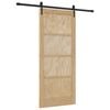 vidaXL Drsna vrata ORKDAL Naravna in črna 86 x 198,5 cm Trdna borovina