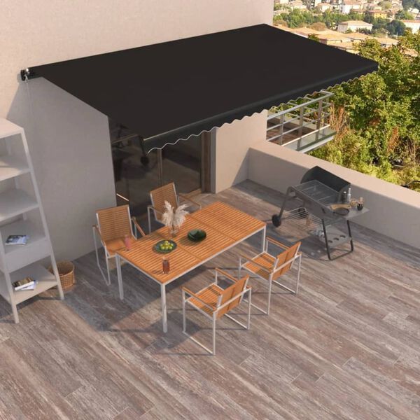 vidaXL Ročno zložljiva tenda 600x350 cm antracitna