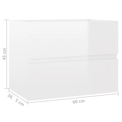 vidaXL Komplet kopalniškega pohištva visok sijaj bela iverna plošča