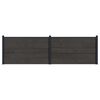 vidaXL Komplet ograj 2 kos 353 x 105 cm WPC in aluminij Črna