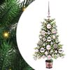 vidaXL Božično drevo med 150 LED z stojalom Zelena 65 cm PE