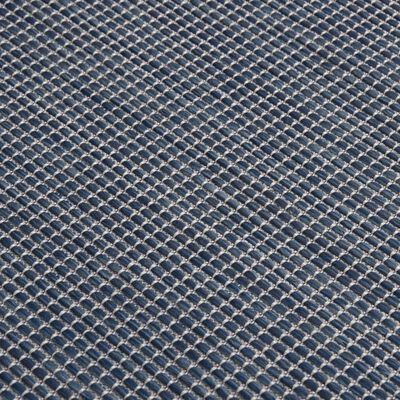vidaXL Zunanja preproga ploščato tkanje 140x200 cm modra
