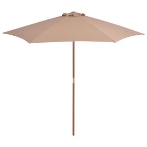 vidaXL Zunanji senčnik z lesenim drogom 270 cm taupe